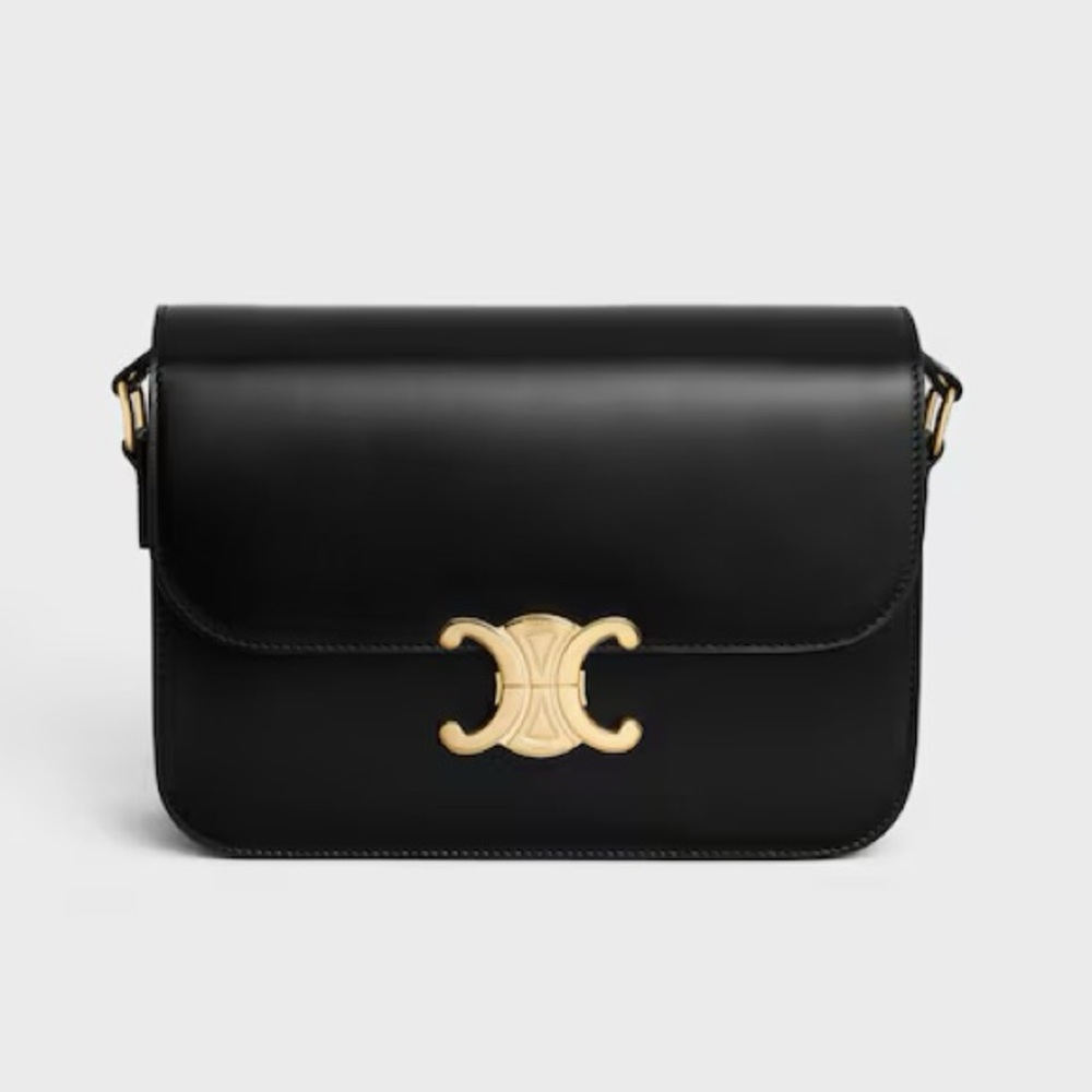 CELINE Shiny Calfskin Medium Triomphe